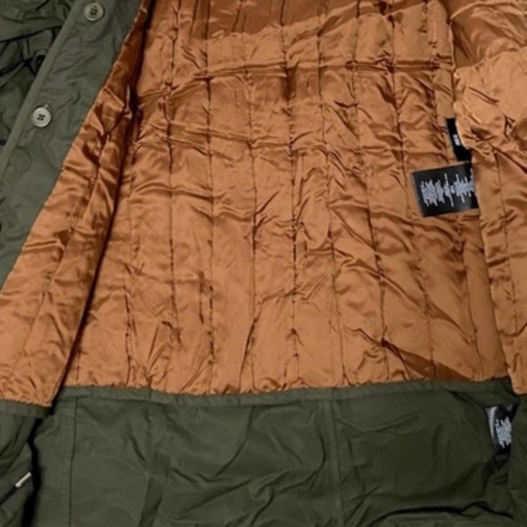 Theory Parka with Natural Shearling Trim, detachable fur trim and lining, sz M - Picture 3 of 6